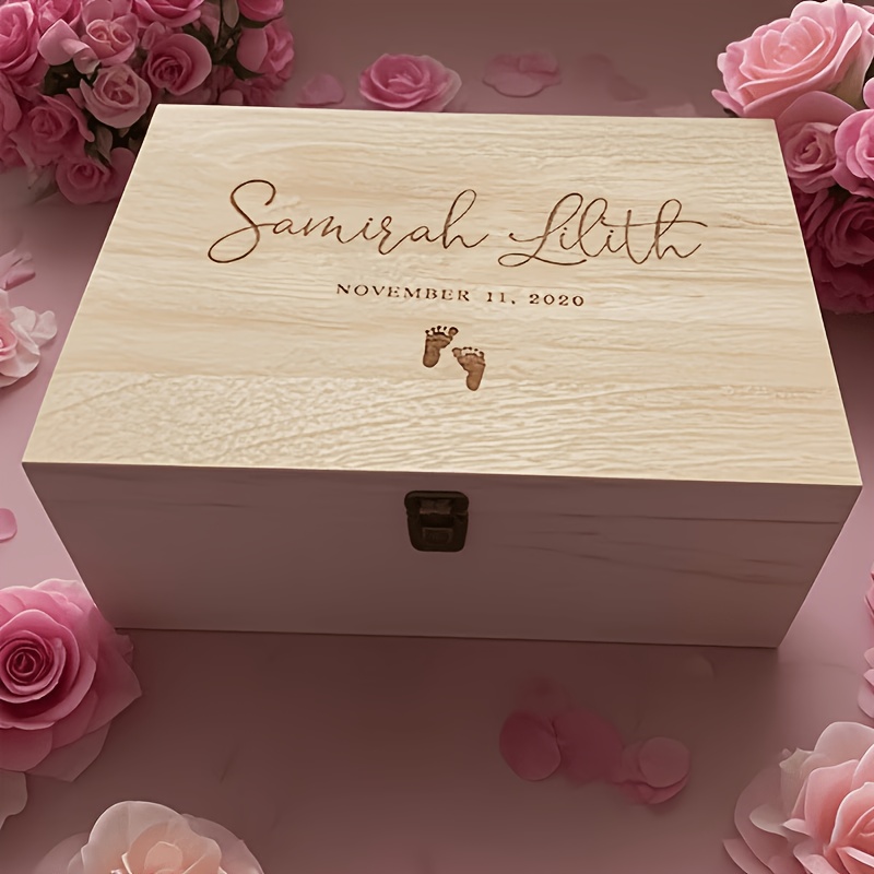 Personalized Laser-Engraved Wooden Keepsake Box